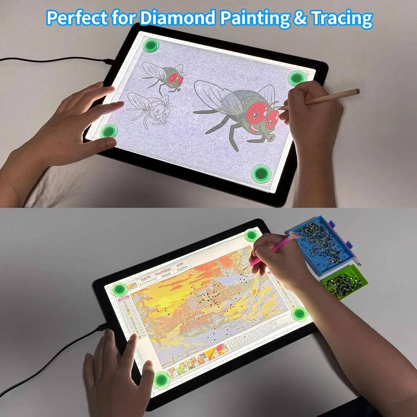Super Bright A4 Light Pad with Side Button