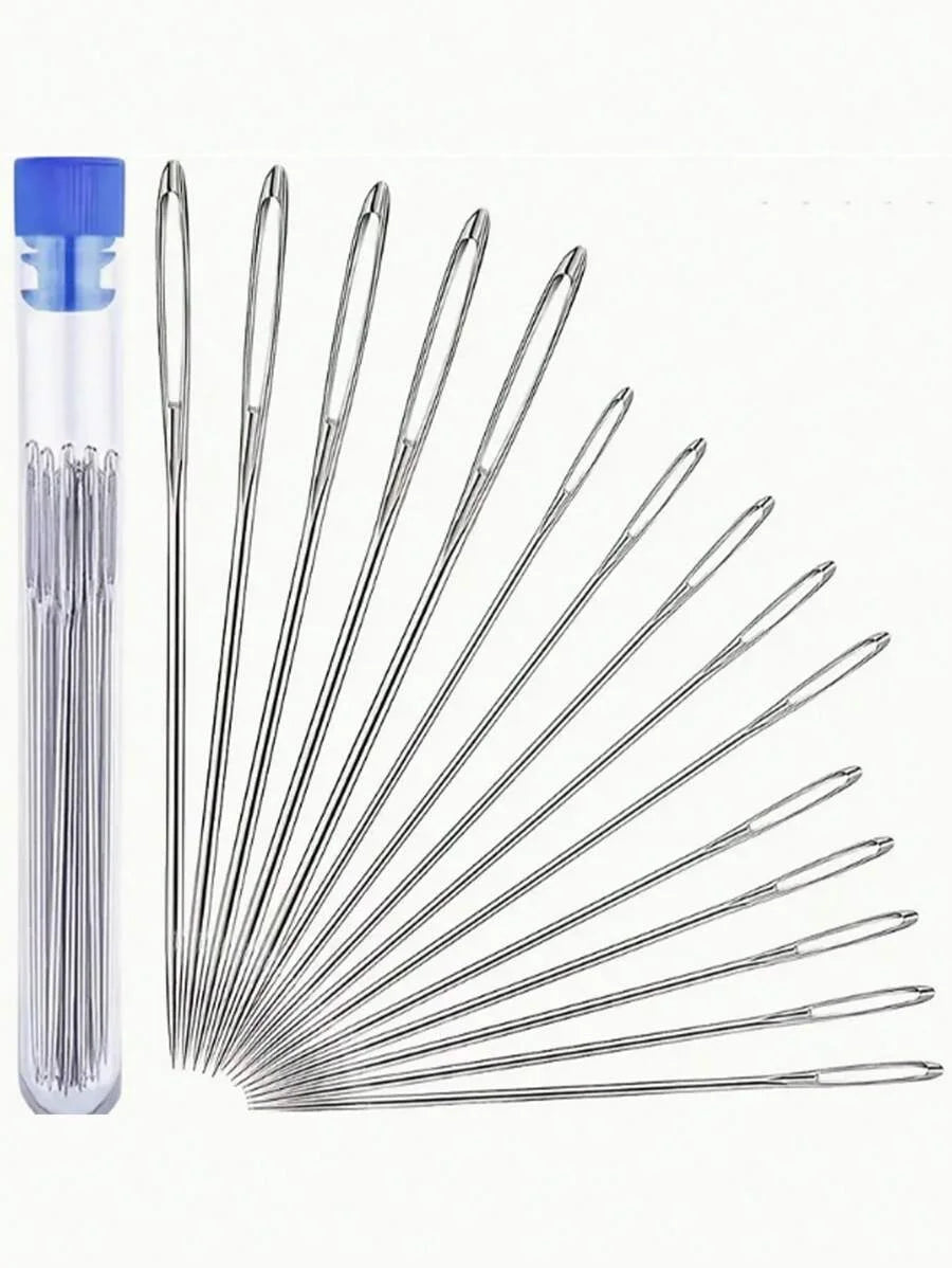 Big Eye Needle Bottle Set Of 18 Pieces Sewing Needles
