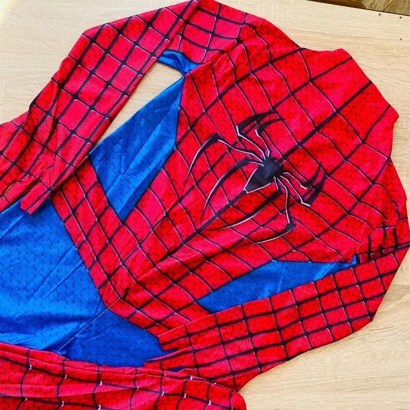 Kids Superhero Spider Costume Spandex Jumpsuit Halloween