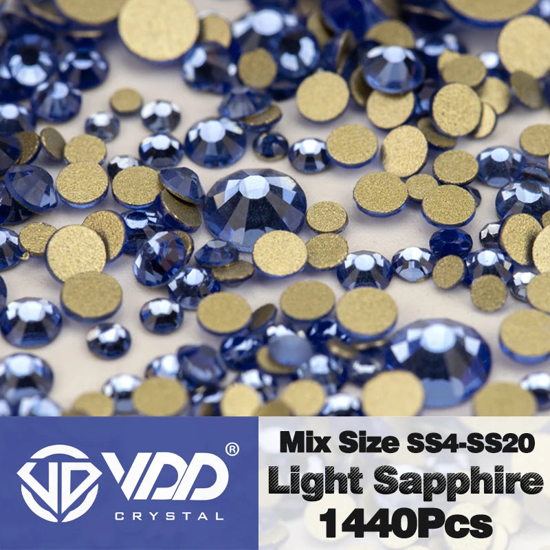 VDD SS4-SS20 Mix Size Clear Crystal FlatBack Rhinestones