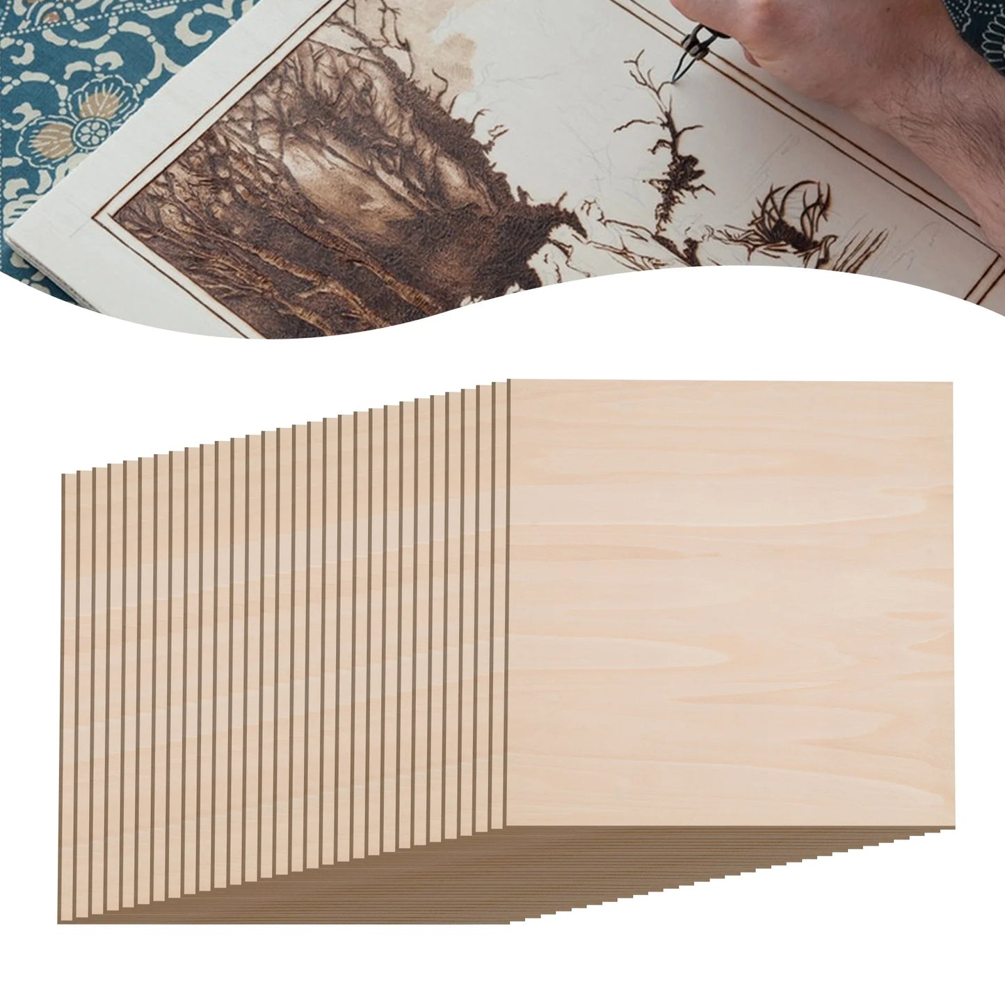 30Pcs Basswood Sheets 3mm Thick, 30x30cm/40x40cm