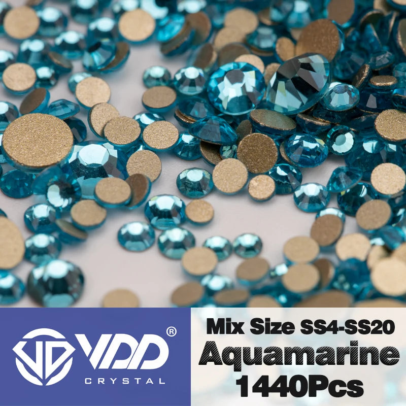 VDD SS4-SS20 Mix Size Clear Crystal FlatBack Rhinestones