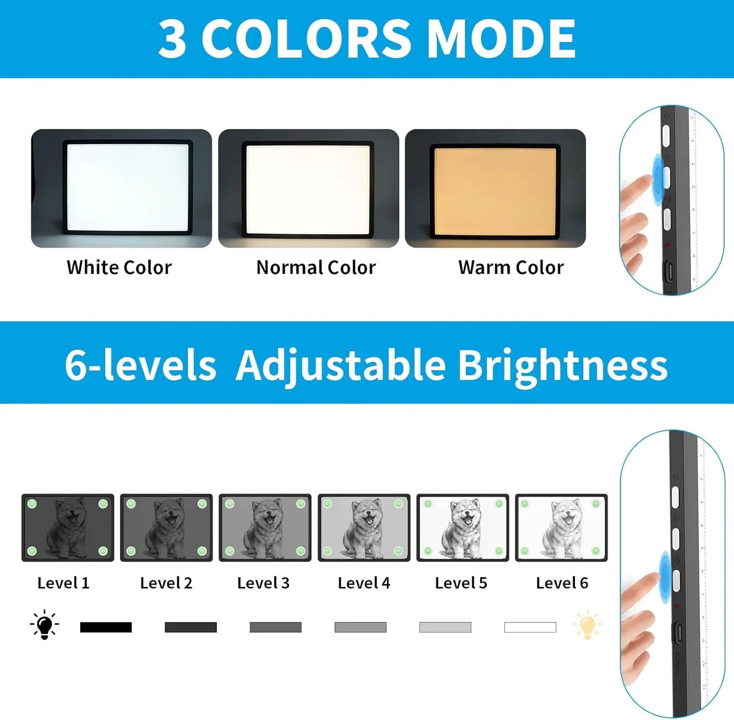 Super Bright A4 Light Pad with Side Button