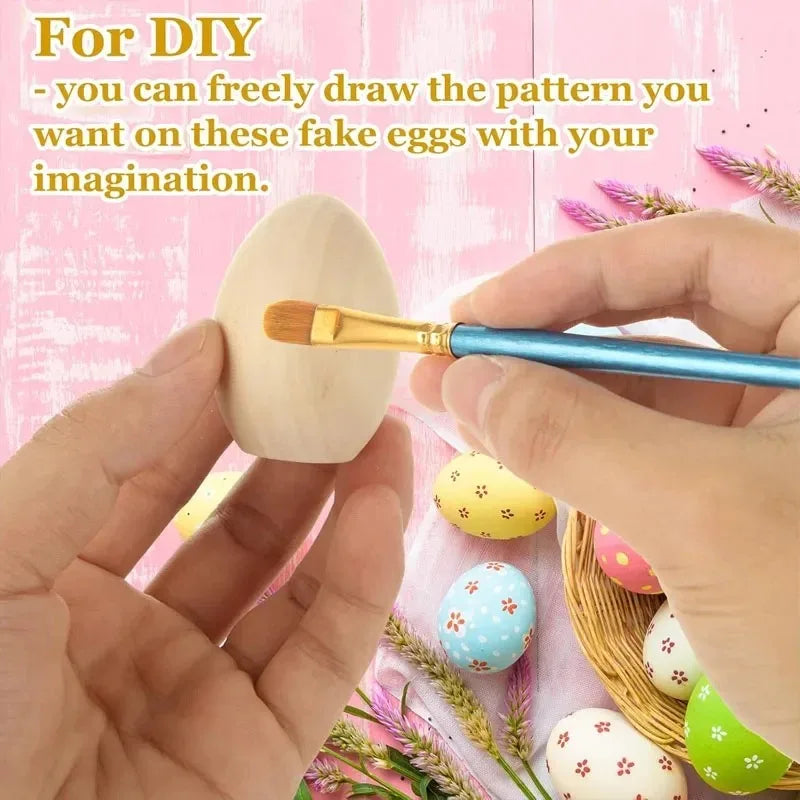 10pcs/lot Unfinished Wooden Eggs, Smooth Solid Wood