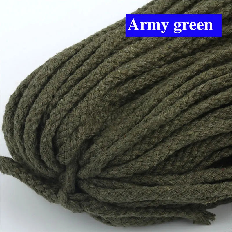10/5Meters-5mm Colored Cotton Twisted Rope DIY Craft