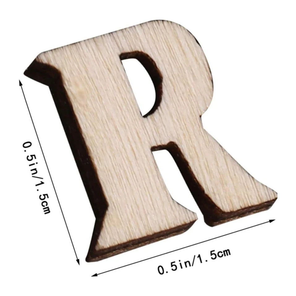 100/200/400PCS Mini Unfinished Wood Chip Shapes Alphabet