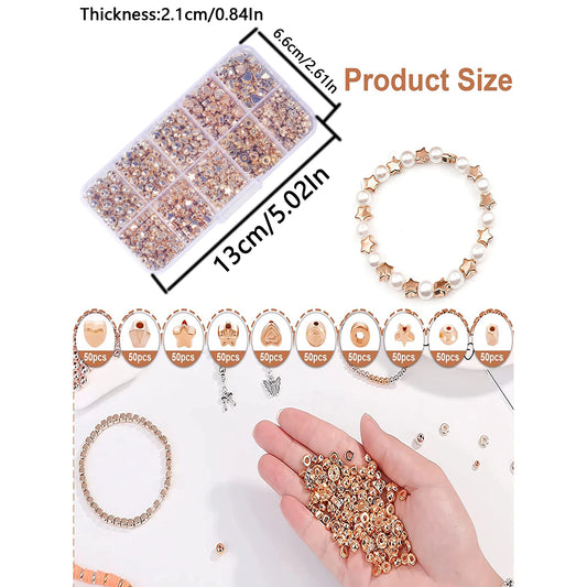300/500pcs/800 Jewelry Making kit Plated Gold Beads