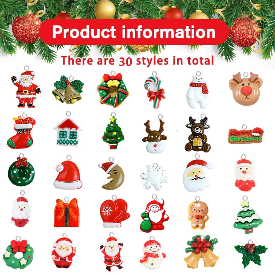 20/30pcs mini Christmas Keychains Christmas Tree Ornaments
