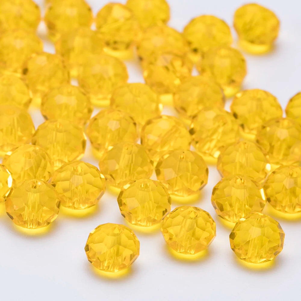 4 6 8 10mm Czech Rondelle Crystal Beads Faceted Glass Beads