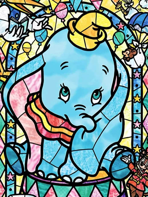 Stained Glass Fairy Dust Disney Cartoon Animal Diamond Painting