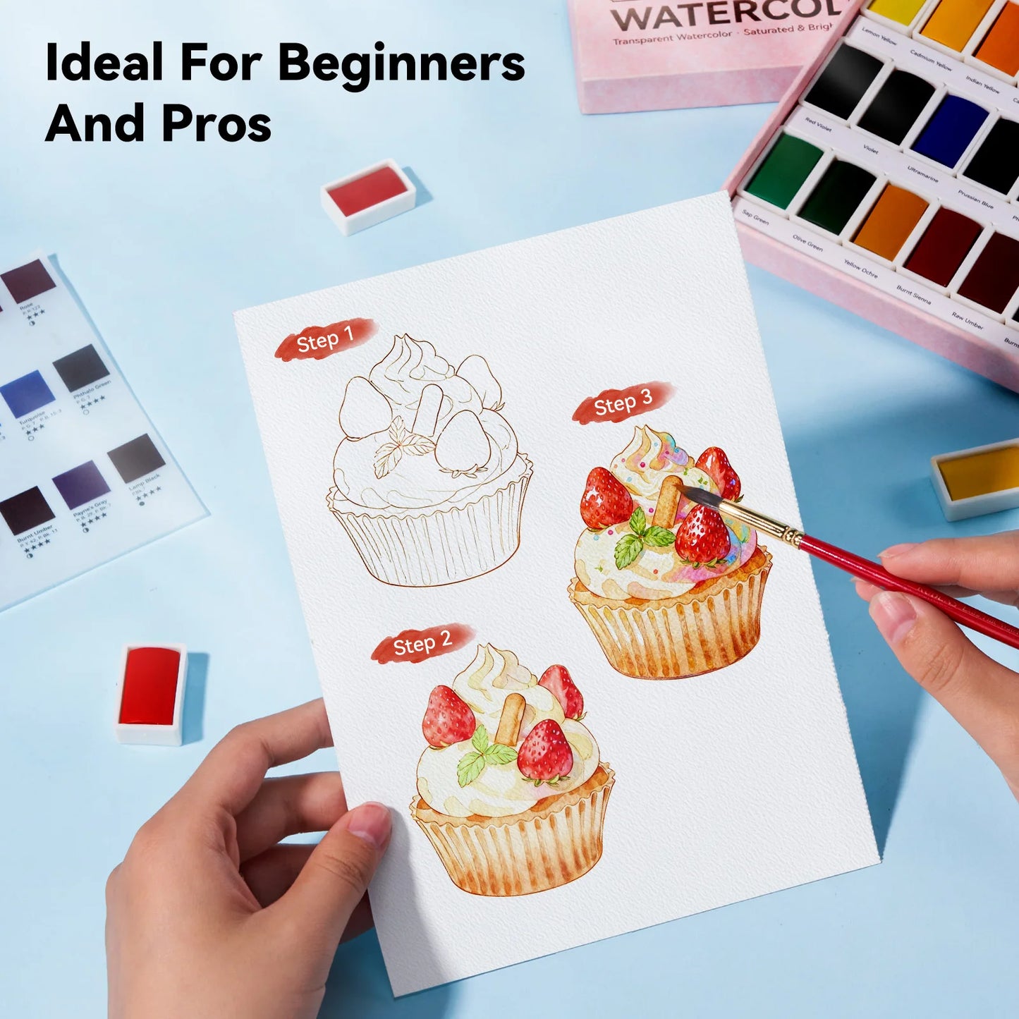 Arrtx Watercolor Paint Set 24 Vivid Colors, Water Colors Paint Set