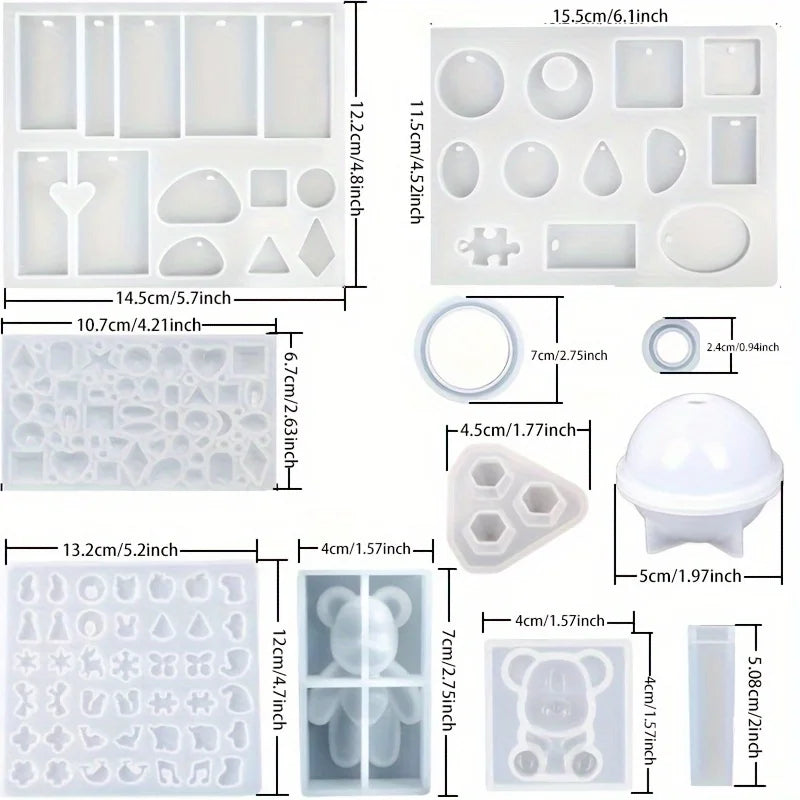 384pcs Silicone-Resin Casting Mold Jewelry Making Kit