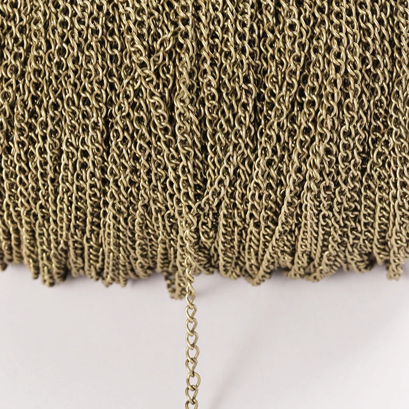 2 Meter Flat 2.5/3.5/4.5mm Extension Thin Chain Metal