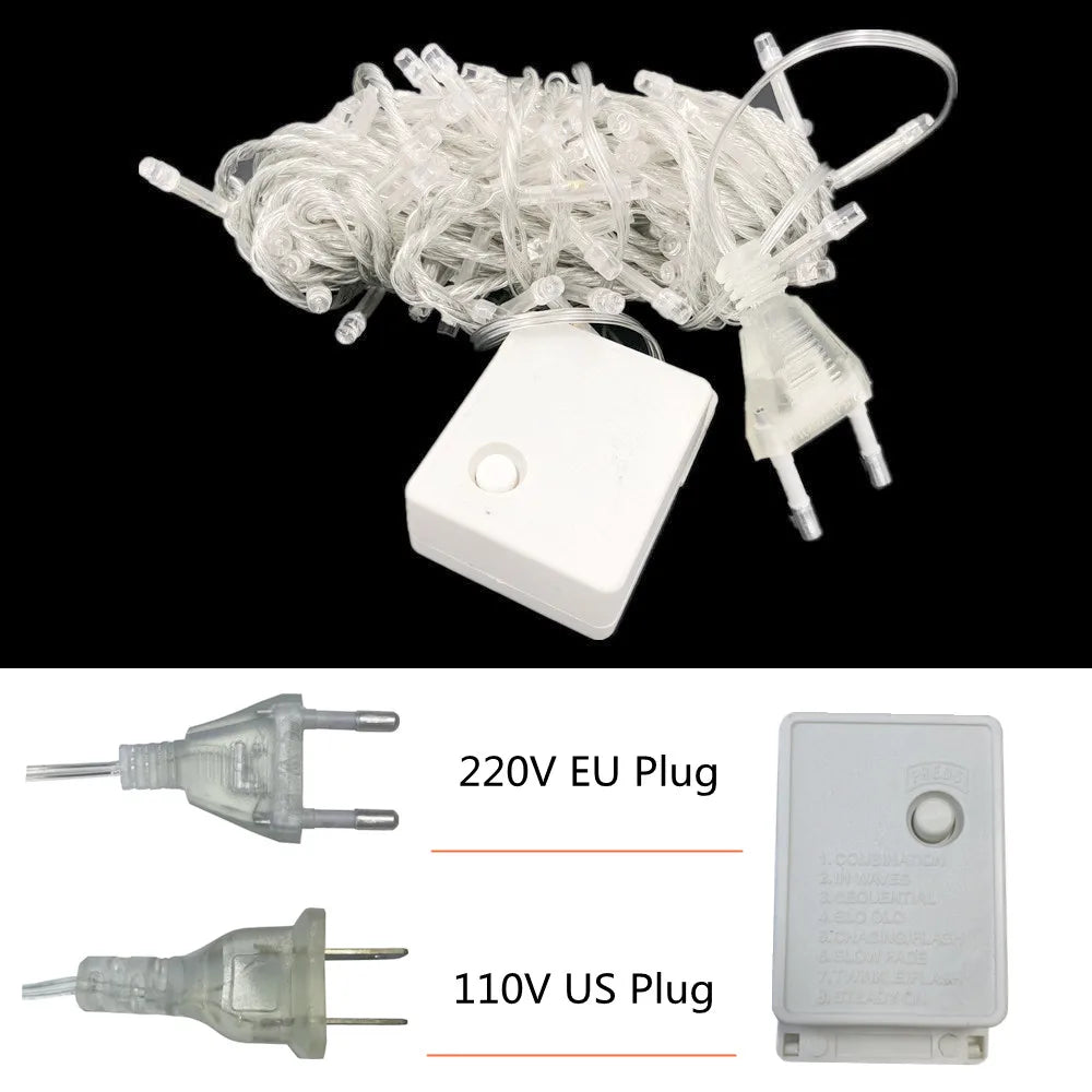 Christmas Lights 5M/10M/20M/30M/50M/100M Led String Fairy Light 8/Modes