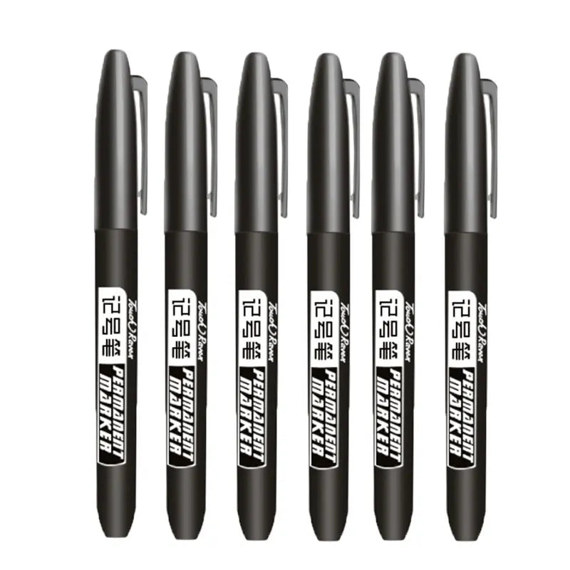 6 PCS Permanent Marker Pen Manga Drawing Markers Black-Blue-Red
