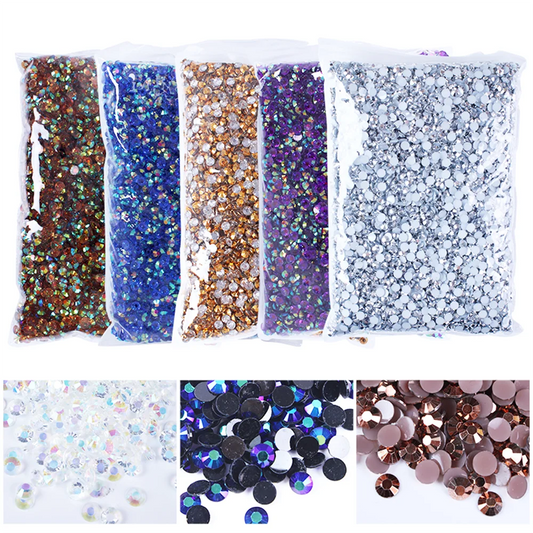 Bulk 2-6mm Jelly AB-Resin Rhinestones Flat Back Crystals