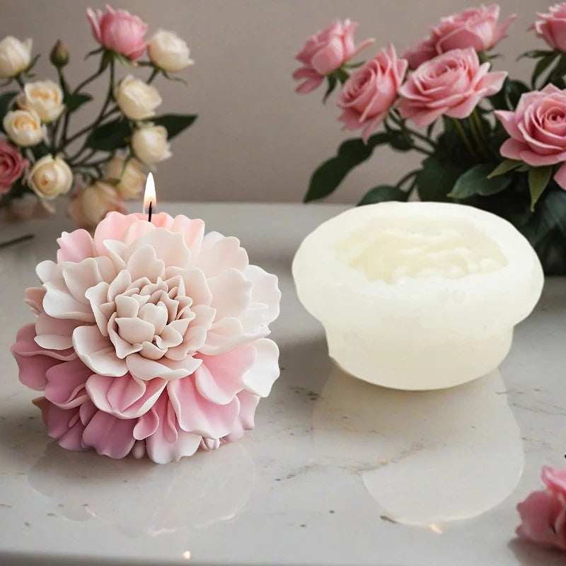 Hibiscus Flower Mold for Candle & Soap, Flat Base