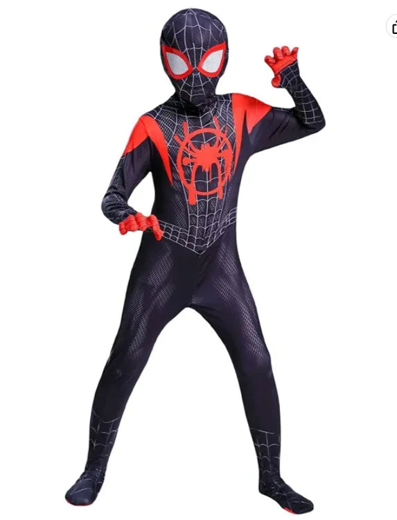 Kids Superhero Spider Costume Spandex Jumpsuit Halloween