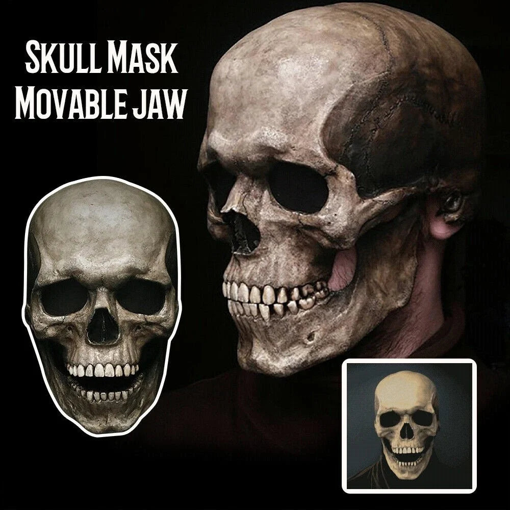 Movable Jaw Mask  Skull Mask Latex Headgear Tear-Resistant