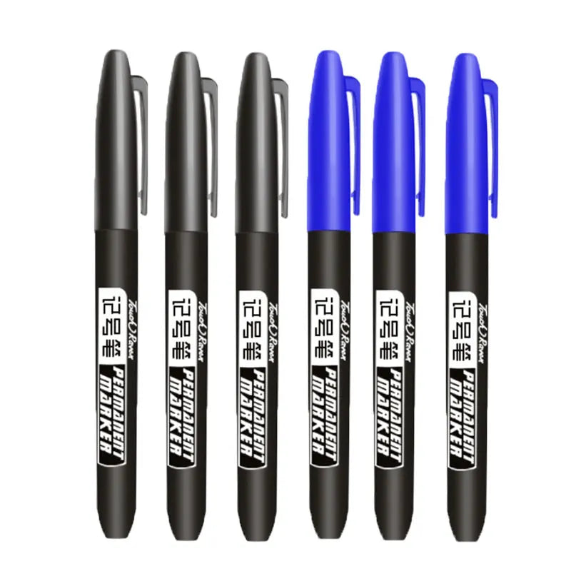 6 PCS Permanent Marker Pen Manga Drawing Markers Black-Blue-Red