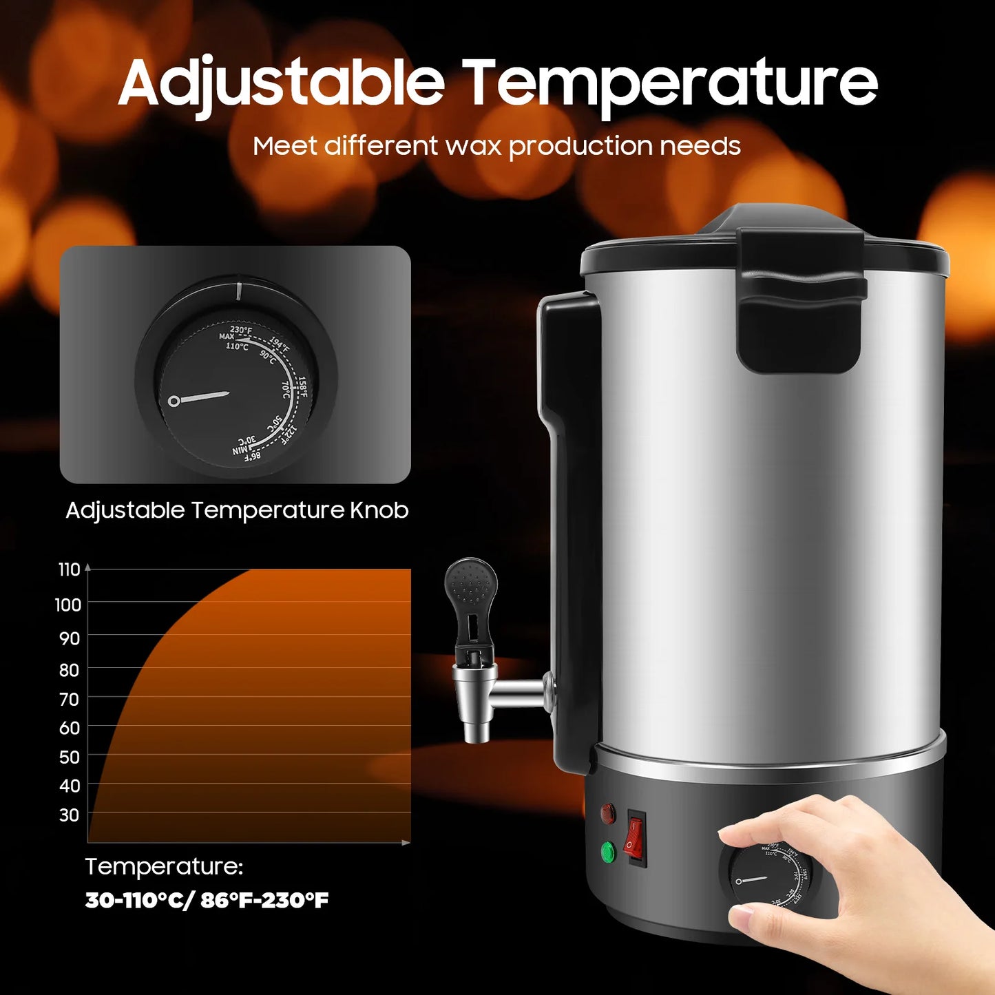 8/10.8/12 L Wax Melter Kit for Candle Making
