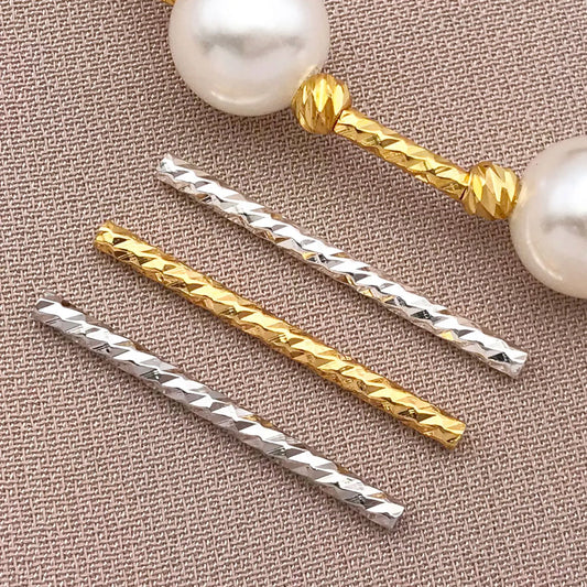 20pcs 18K Copper Plated Golden Silvery Tube