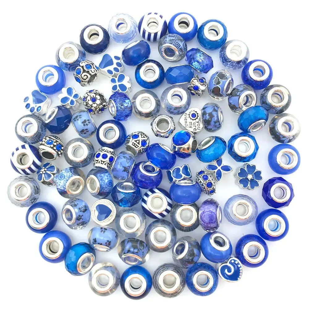 40pcs Various European-style Beads Large-hole Crystal