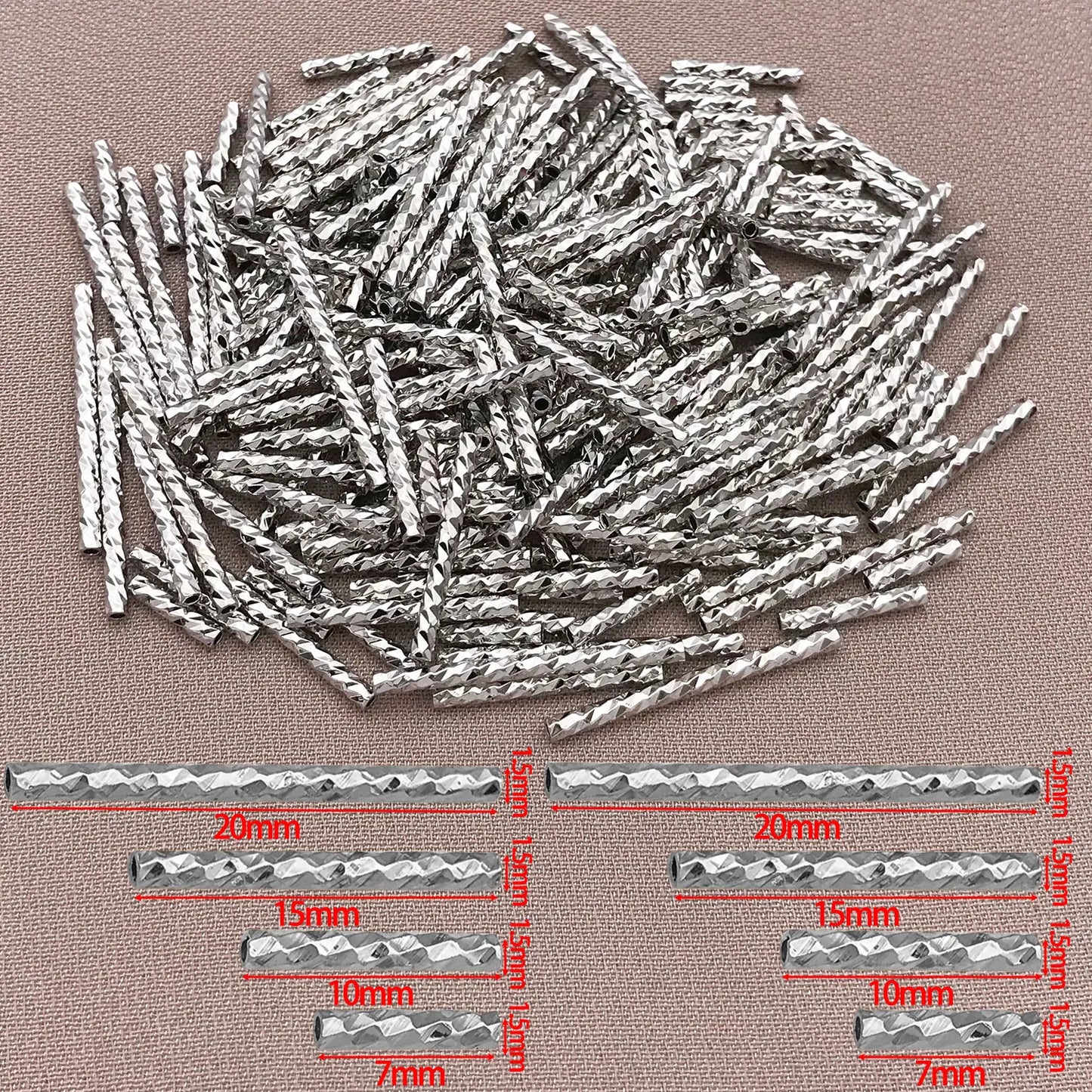20pcs 18K Copper Plated Golden Silvery Tube