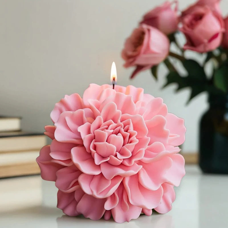 Hibiscus Flower Mold for Candle & Soap, Flat Base