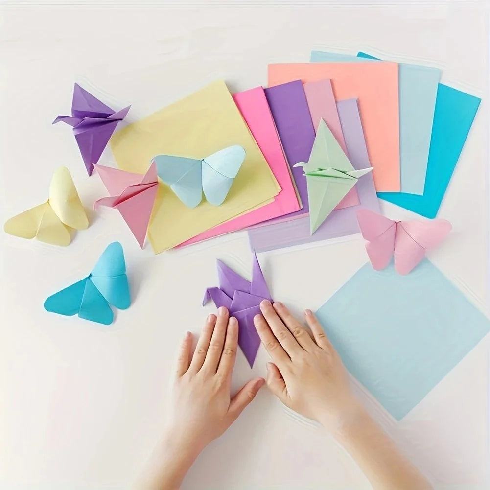 100 sheets of cardstock available in 10 colors for origami art
