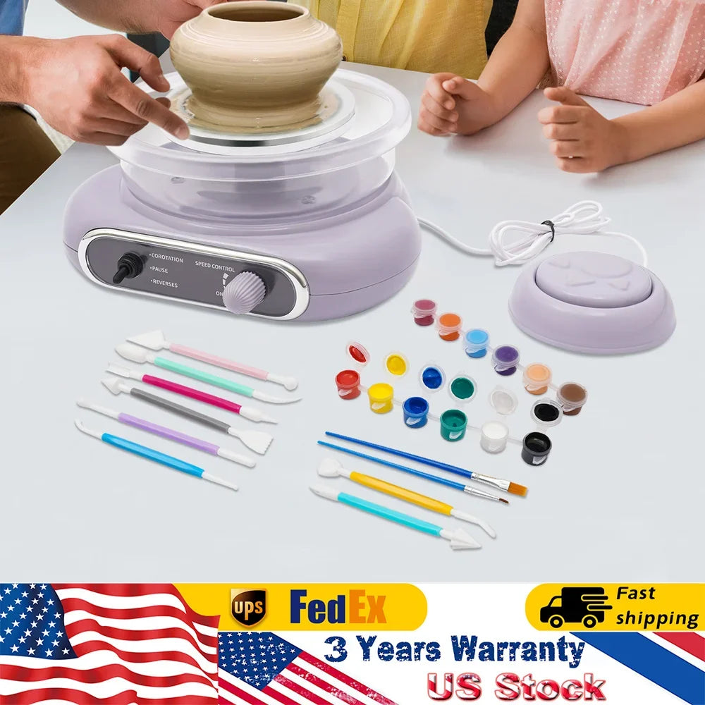 Professional Pottery Wheel Adjustable Speed  8-Sculpting Tools
