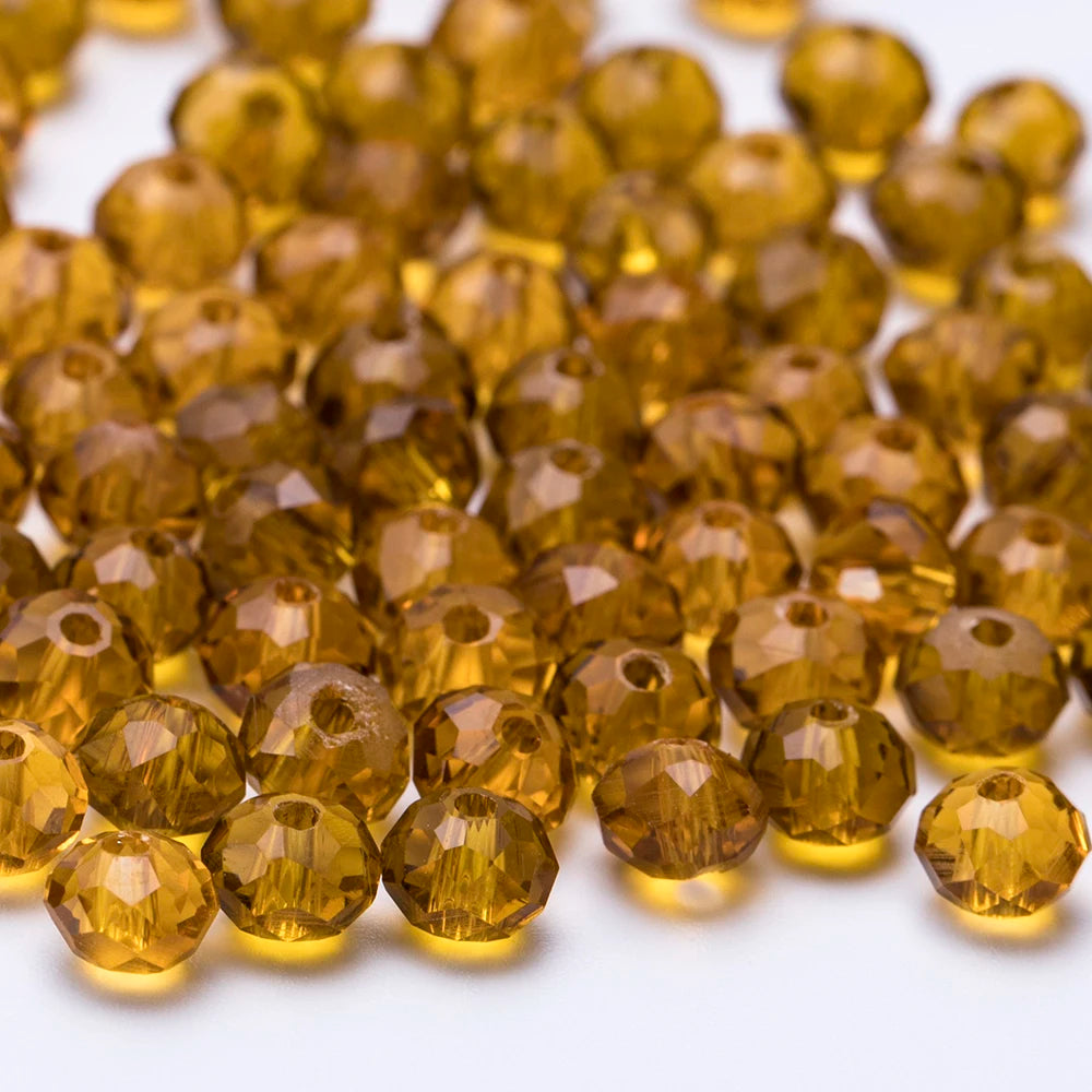4 6 8 10mm Czech Rondelle Crystal Beads Faceted Glass Beads