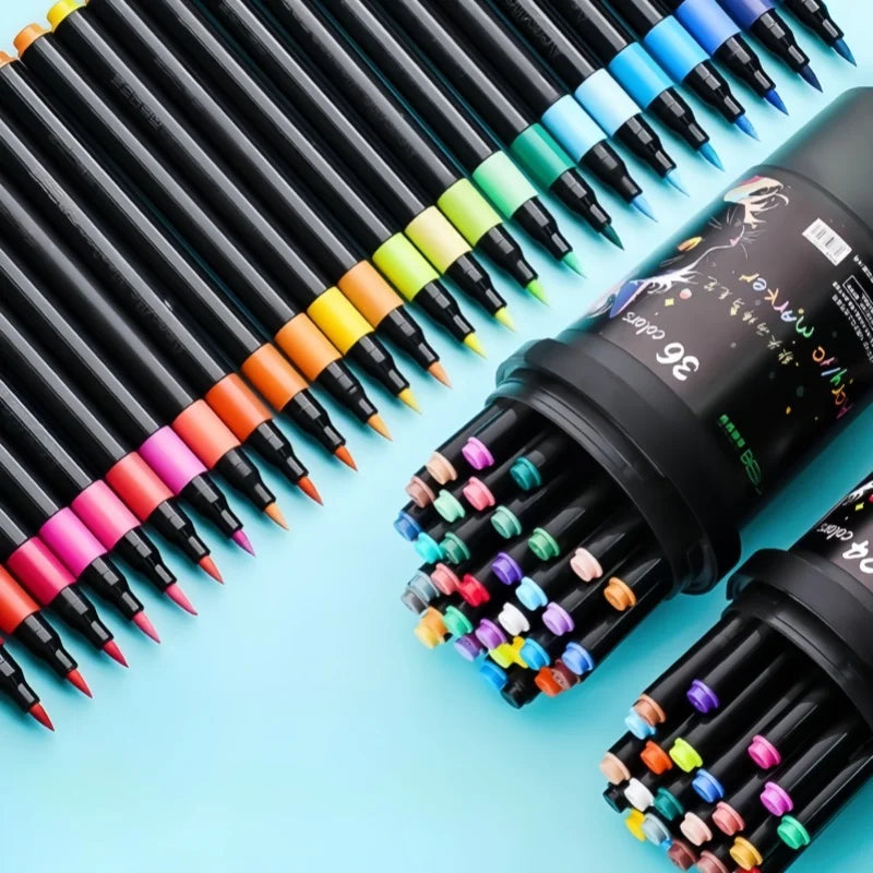 24/36/48/60/80/120 Bucket-cap soft-head acrylic-marker