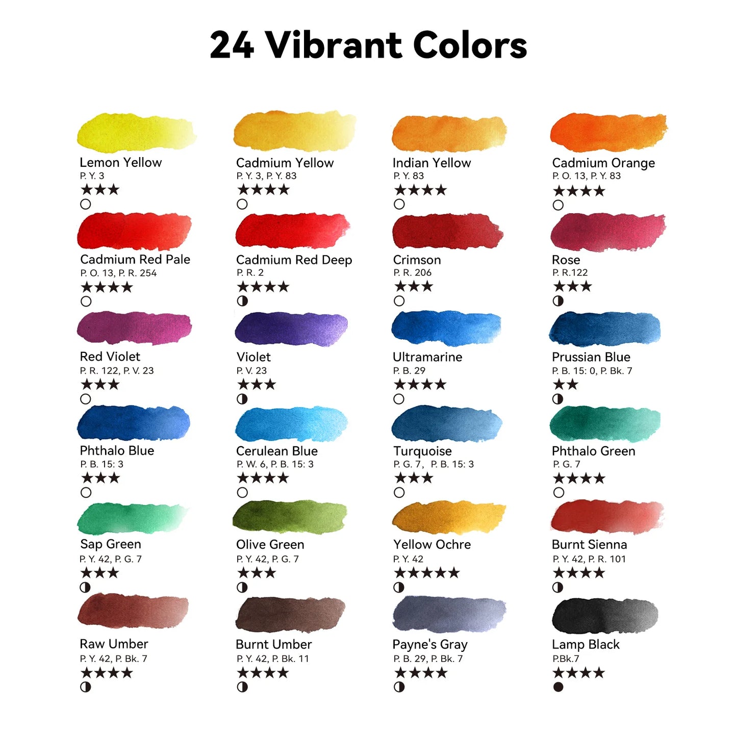 Arrtx Watercolor Paint Set 24 Vivid Colors, Water Colors Paint Set