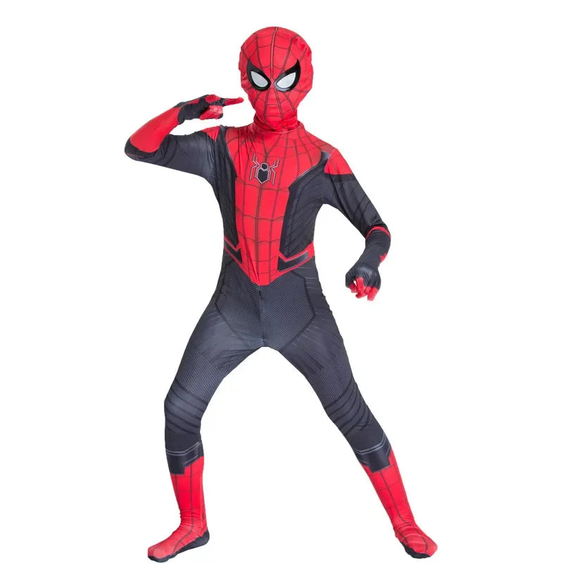 Kids Superhero Spider Costume Spandex Jumpsuit Halloween
