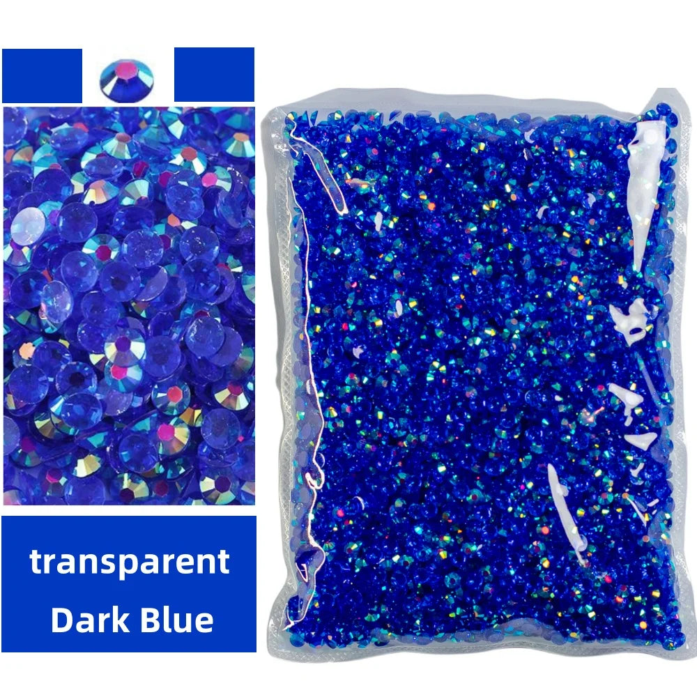 Bulk 2-6mm Jelly AB-Resin Rhinestones Flat Back Crystals