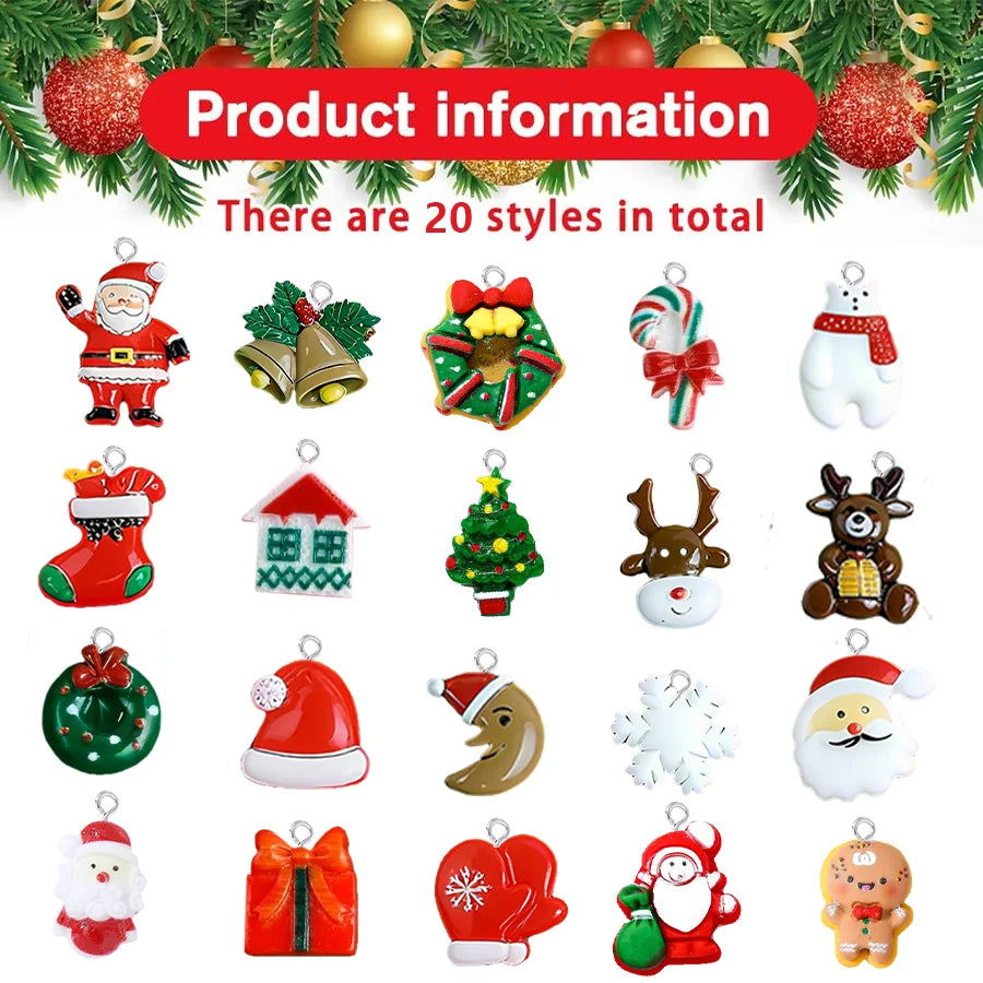 20/30pcs mini Christmas Keychains Christmas Tree Ornaments