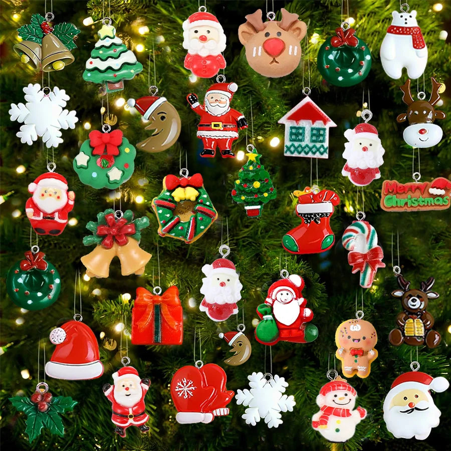 20/30pcs mini Christmas Keychains Christmas Tree Ornaments