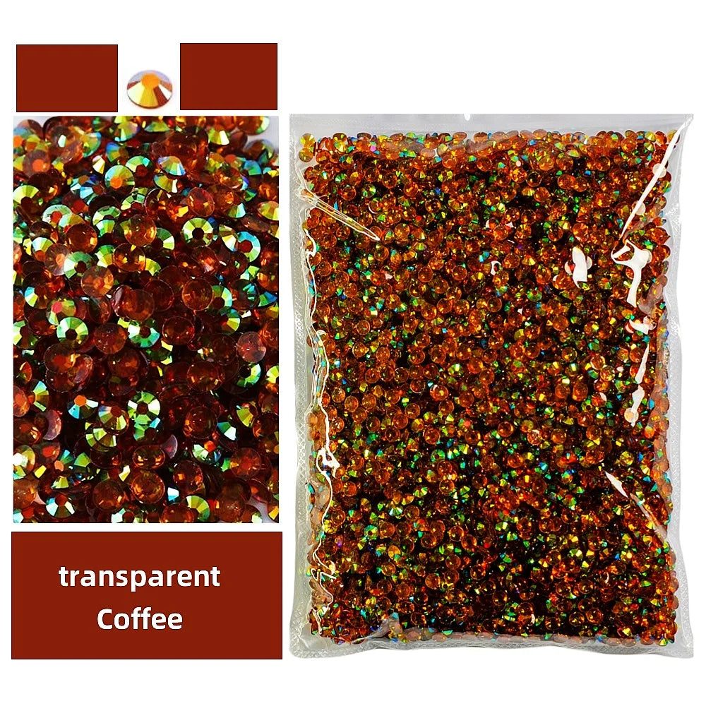 Bulk 2-6mm Jelly AB-Resin Rhinestones Flat Back Crystals