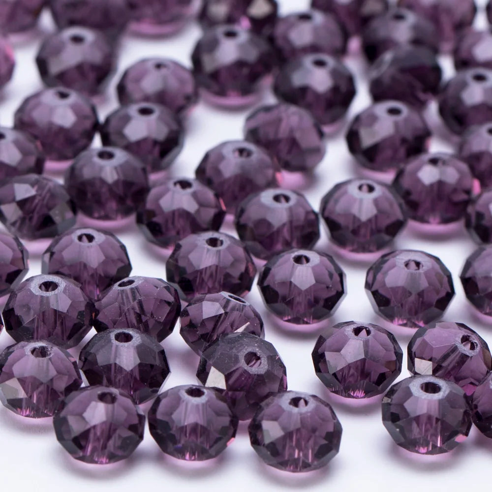 4 6 8 10mm Czech Rondelle Crystal Beads Faceted Glass Beads