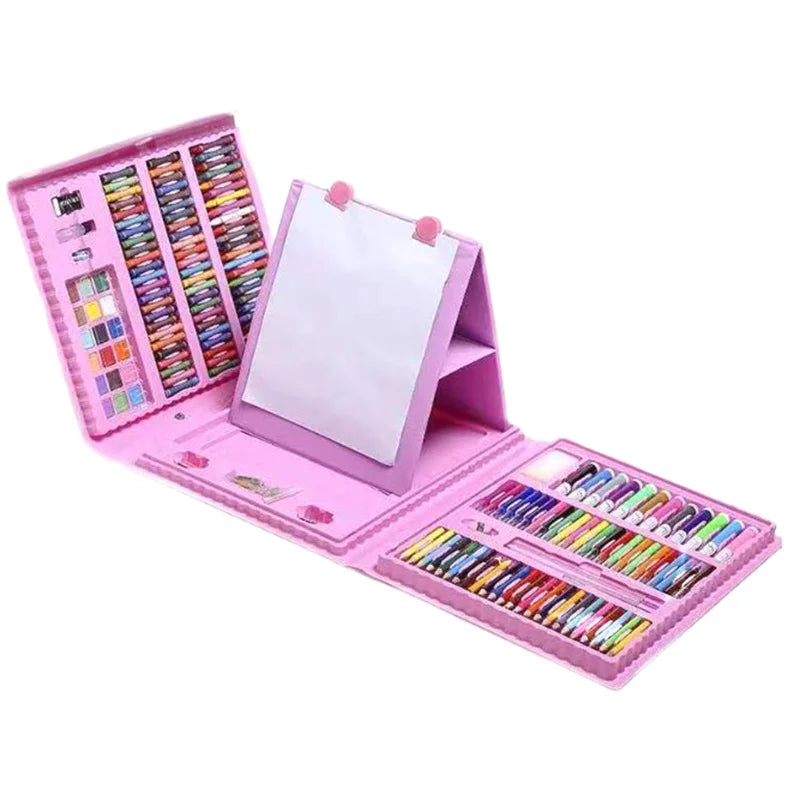Kids Art Supplies 208 Pcs  Trifold Easel Painting Art Set