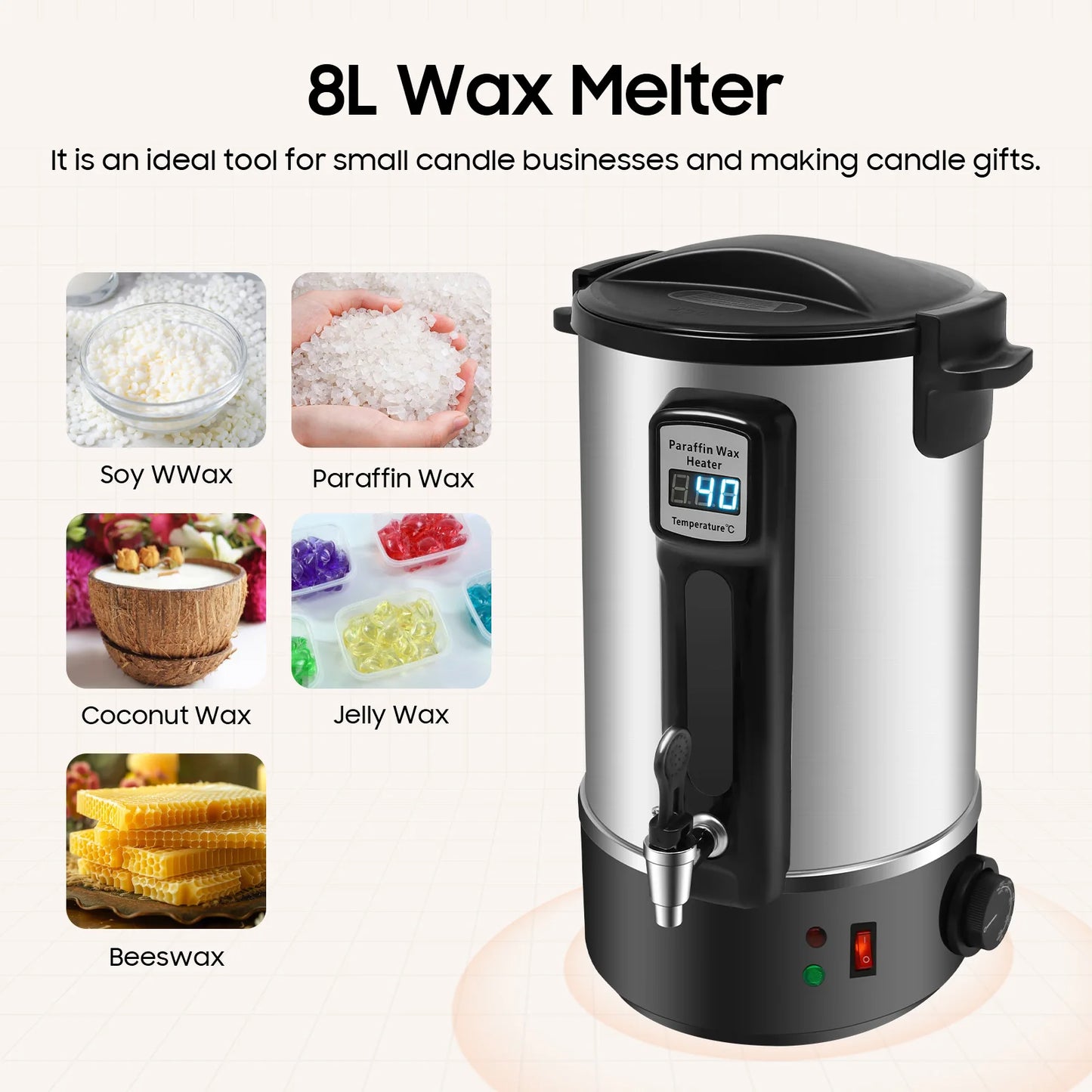 8/10.8/12 L Wax Melter Kit for Candle Making