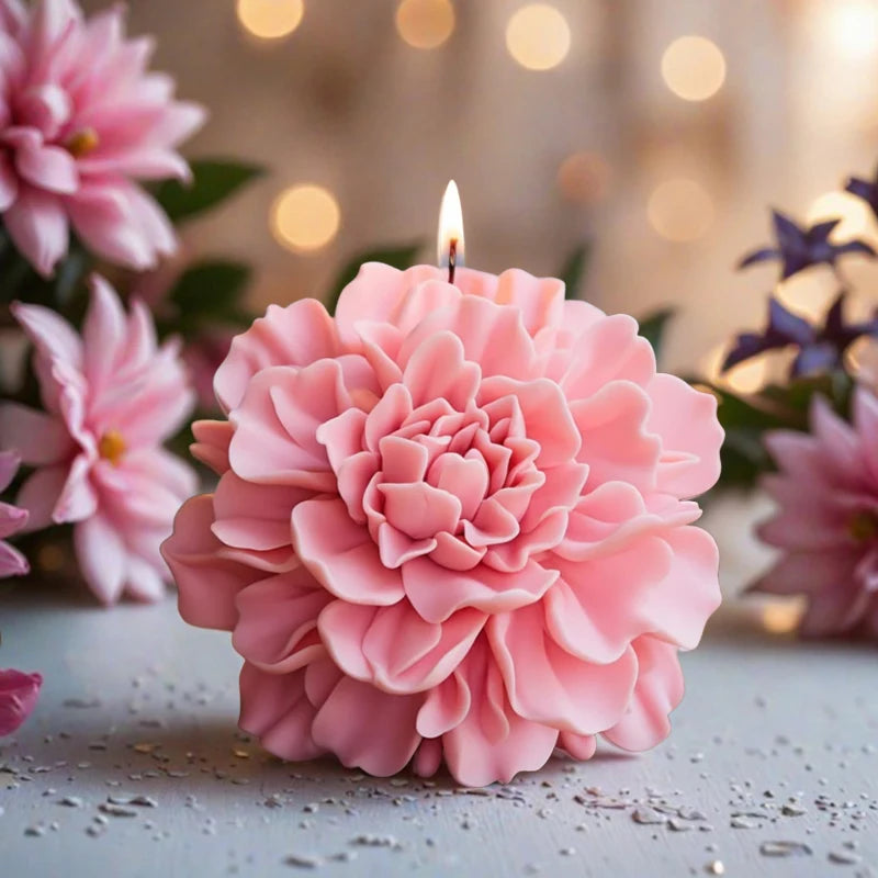 Hibiscus Flower Mold for Candle & Soap, Flat Base