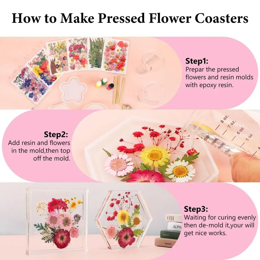 420 Pcs Real Dried Pressed Flowers for Resin