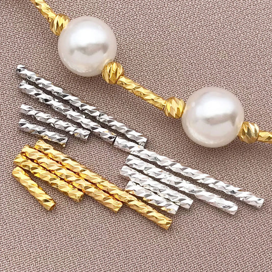 20pcs 18K Copper Plated Golden Silvery Tube