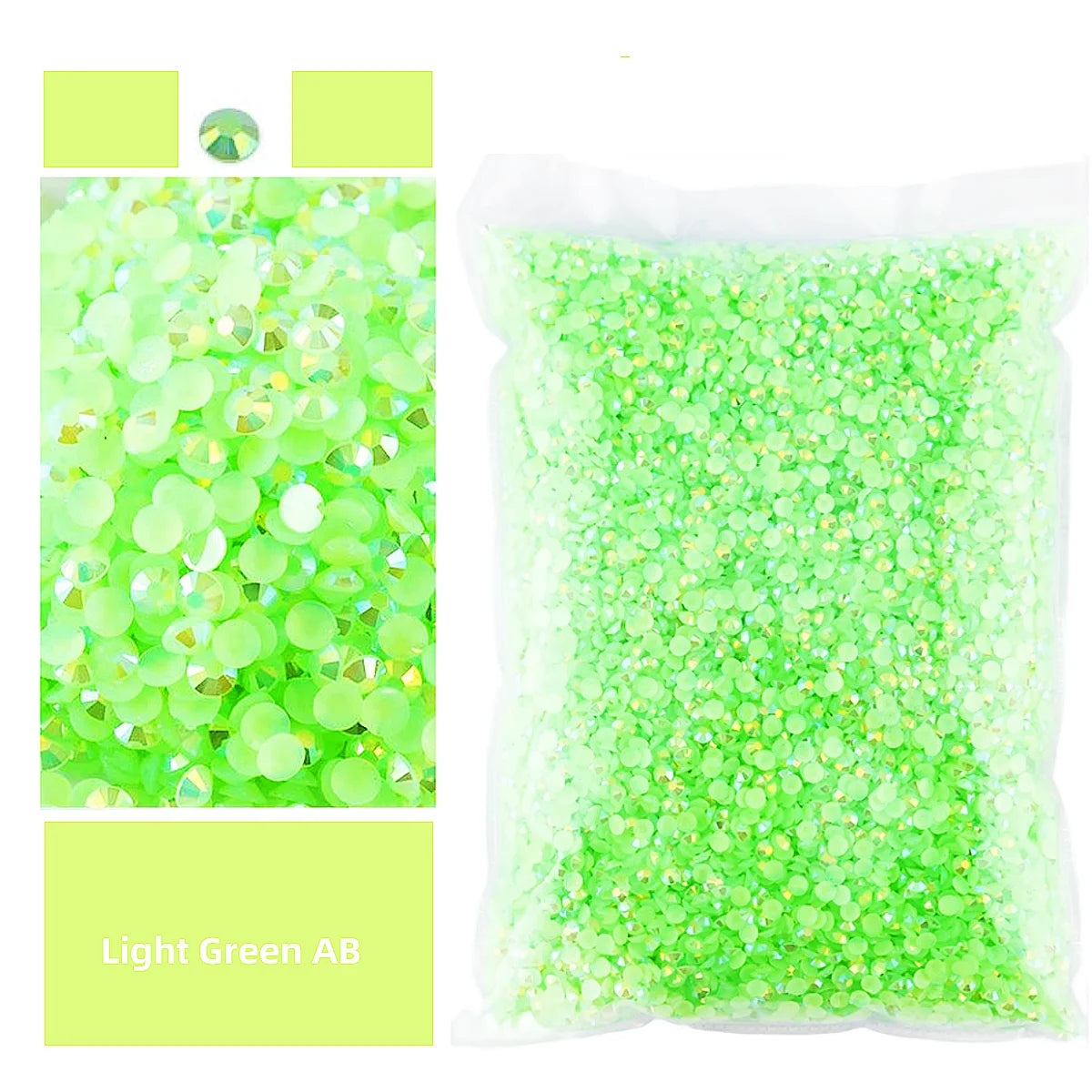 Bulk 2-6mm Jelly AB-Resin Rhinestones Flat Back Crystals