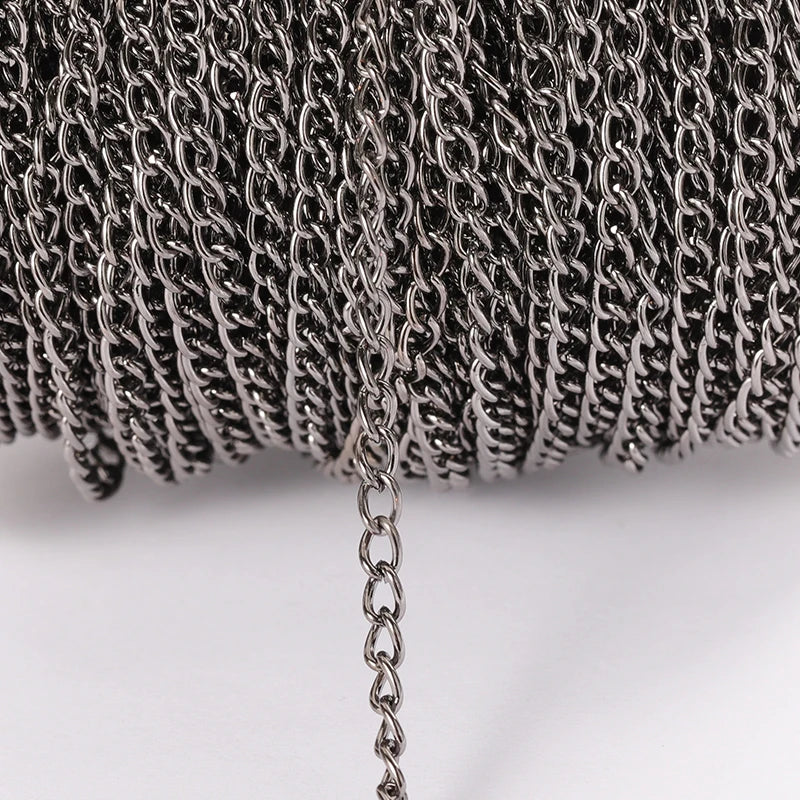 2 Meter Flat 2.5/3.5/4.5mm Extension Thin Chain Metal