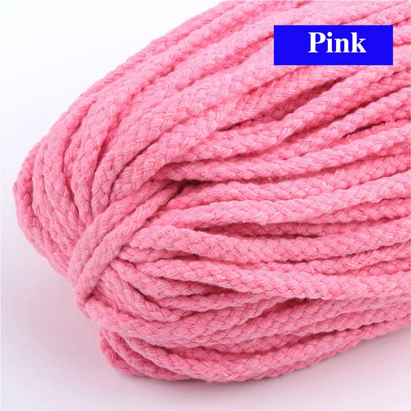 10/5Meters-5mm Colored Cotton Twisted Rope DIY Craft