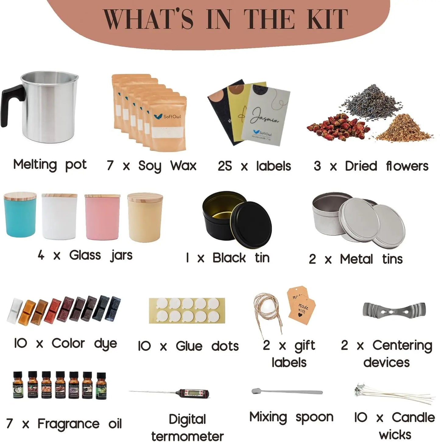 Complete Soy Candle Making Kit with Wax