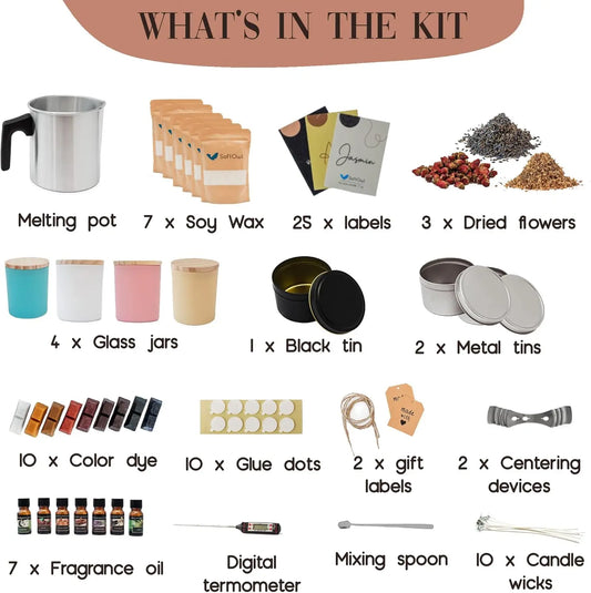 Complete Soy Candle Making Kit with Wax